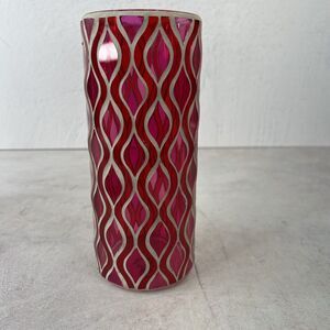 Vintage 1960s Mod Pink Swirl Psychedelic Glass Vase Hippie Boho 8.25"H X 3.25” W